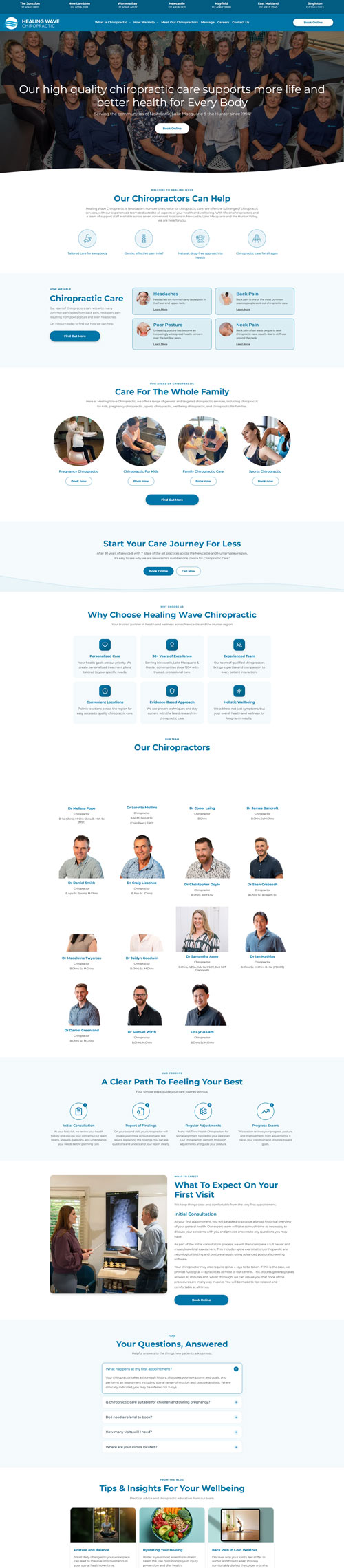 Wave Chiropractic Full Website Experience