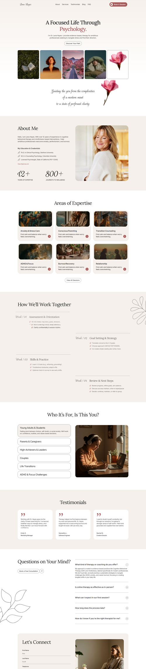 Psycheia — Dr. Lena Harper Full Website Experience